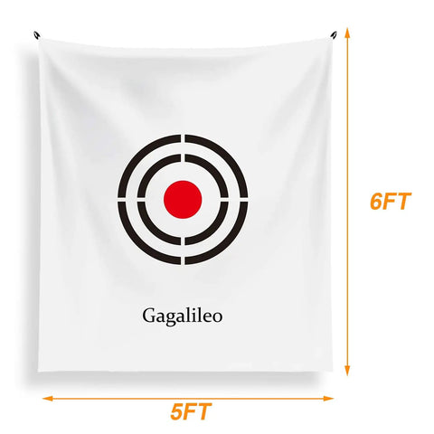 Golf Target Cloth 5x6ft Protective Net With Quick Setup featuring black target circles and red bullseye for accuracy practice