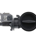 Washer Water Pump Replacement W10425238 side view for front load washers, gray plastic, durable and easy install design