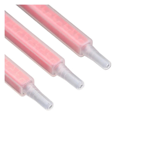 Cnc Eccentric Clamps 500 Pack Epoxy Adhesive Mixing Nozzles For Static Dual Cartridge Tubes Mixes Perfectly 10 To 1 Glue Ratios, three nozzles in pink color.