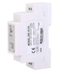 Heavy Duty Din Rail Power Supply 24 Volt 0.63 Amp 15 Watt Ac Dc Switching Module with PWM Tech, side view showing connections.