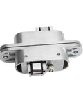 2Pcs 180 Degree Concealed Cross Door Hinges Zinc Alloy Invisible Hinge, side view of left-hand 95x23 mm hidden mounting