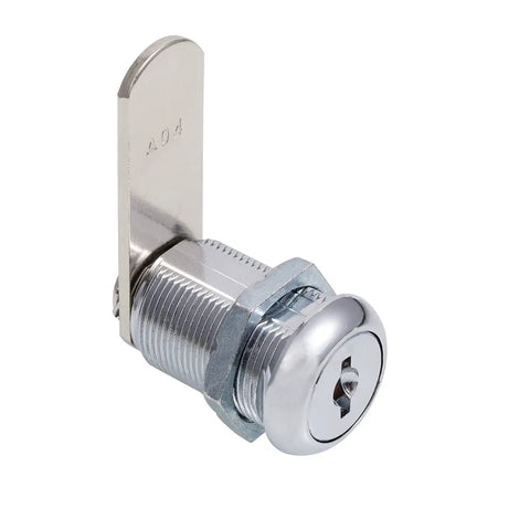Cabinet Cam Lock Set 1-1/8 Inch Cylinder Keyed Alike With 3 Cams And 2 Keys Chrome Finish 4 Pack For Lock It Down Cabinets And Drawers