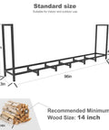 Eight Foot Outdoor Firewood Rack Holder With Fourteen Support Legs For Fire Wood Pile Storage Adjustable Heavy Duty Log Stacker Stand