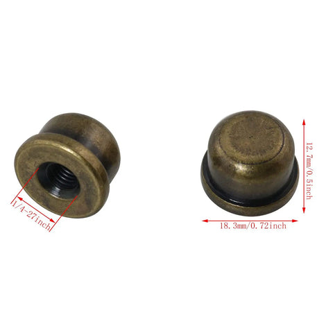 Solid Bronze Lamp Finials Caps 1/4-27 Threaded Hat Style Tops For Shade Holder Harp 2 Pack Decorative Lamp Accessories