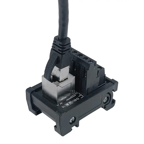 RJ45 8P8C DIN Rail Mount Breakout Board With Screw Terminals One Way Vertical Jack Ethernet Connector Featuring 120 Ohm Resistor