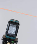 Dead On Accuracy 12V Cordless Self Leveling Laser Kit With Bright Red Cross Beams And Lightweight 2 Ah Battery showing cross line beam.
