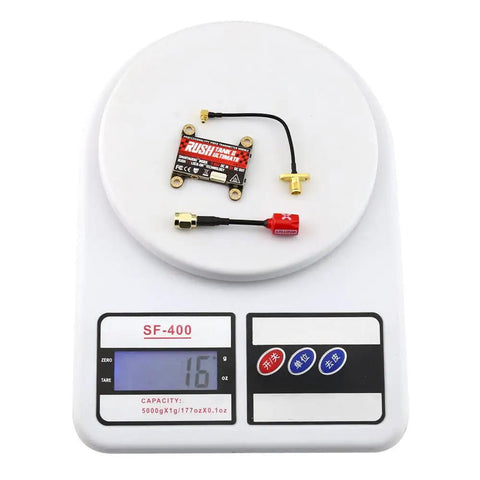 Beefy Rush Tank III 5.8G FPV Video Transmitter 30x30mm switchable power on scale with Foxeer Antenna for FPV racing drones.