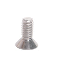Heavy Duty 304 Stainless Steel Flat Head Machine Screws 100 Pack With Phillips Drive And Full Thread Coverage Half Inch Length close-up view of screw.