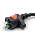 Close-up of ignition coil from FourTrax 300 CDI Box Ignition Coil Kit With Spark Plug Plug And Play Voltage Regulator Rectifier And Relay For TRX300 TRX300FW 1994 1995 1996 1997 Replacement Part 30410 HM5 505
