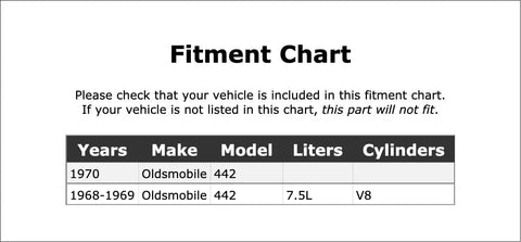 Beefy Universal Joint U Bolt Kit For Rear Shaft Front Joint Fits Oldsmobile 442 7.5L V8 1968 1969 1970 OE Style Replacement Heavy Duty Performance PC 550563 fitment chart