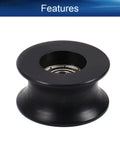 Heavy Duty Nylon Pulley Roller With U-Shape Groove And Flat Wheel, 8x40x20mm Guide Bearing Rail Ball Wheel, Black Plastic Pulley For Smooth Quiet Motion In 3D Printers And Machinery, black nylon U-groove pulley