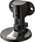 Invisible Metal Magnetic Door Catch Stops Keep Doors From Slamming Shut With Strong Hold For Bedrooms Bathrooms Offices And Homes In Cool Black Finish, close-up of matte black latch.
