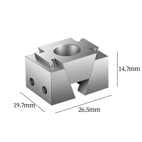 Built Tough Side By Side Fixed Vise For CNC Machining Center Multi Station Fixture, aluminum material, dimensions shown.