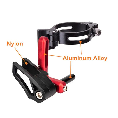 Trail Ready Durable Aluminum Alloy CNC Chain Guide For Mountain Bikes MTB Chain Guard And Protector Clamp Mount 31.8 And 34.9 Millimeters with nylon parts.