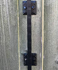 Front view of 12 Inch Rustic Black Barn Door Handle Pull For DIY Sliding Barn Door Hardware Kit With Durable Construction