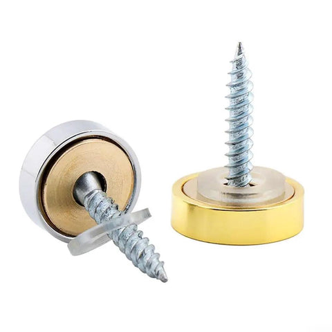 Stainless Steel Mirror Screws 16mm Silver Decorative Glass Fixings With Copper Washers For Bathroom Wall Mounted Mirror Slick Hardware Kit