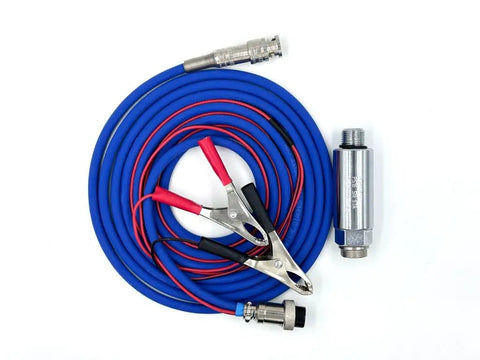 All-In-One In-Cylinder Pressure Transducer For Gasoline Engines That Reads Cylinder Compression, Intake Manifold Vacuum, And Back Pressure In One Go, Every Time with blue hose and connectors
