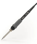 Lightweight Soldering Iron With T18-B Tip For Electronics, 26V 65W Ceramic Heater, 50 to 480 C Range, black handle, side view.