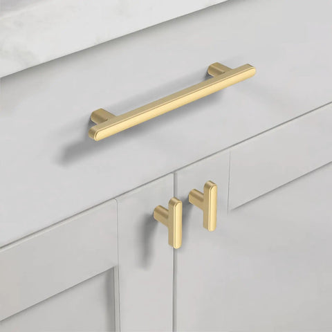 20 Pack 5 Inch Brushed Gold Cabinet Pulls Heavy Duty Solid Kitchen Cabinet Handles For Cabinets Dresser Drawers And Bathrooms Built To Last Rust Proof Hardware With Easy Install. brushed gold cabinet handles on white cabinet doors