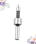 Three Piece Mechanical Sensor Set For Milling Machines, The Shop Floor Go To Precision Measuring Tool, Universal Touch Point Sensor For Milling Centers And Lathes, Easy Position Testing And Alignment with metal construction viewed standing upright with floral corners.