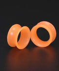 9 Pair Silicone Ear Plugs Flexible Thin Tunnels Double Flared Expander Ear Gauges Piercing Set For Stretched Lobes, orange color