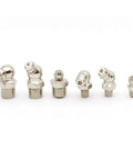 120 Piece Hydraulic Grease Fittings Kit With M6 And M10 Zerk Fittings in various angles for automotive and machinery use