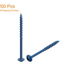 Pocket Hole Screws #8x2-1/2 Inch Square Drive Self-Tapping Wood Screws, 200-Piece Blue Coated Set, carbon steel screws