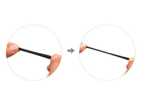 Person stretching colorful silicone eyeglass end tips set with anti slip ear hooks and sport strap holder for glasses temple tips