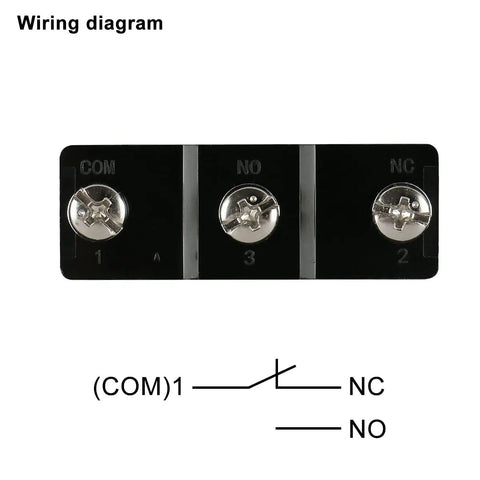 Wiring diagram of Micro Limit Switch TM 1308 Panel Mount Roller Plunger Actuator 1NO 1NC SPDT with COM, NO, NC terminals