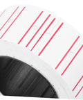 Close-up of a roll of self adhesive price tag labels for price tag machine, 10 rolls, 6000 pieces, bulk retail pricing tags for supermarkets.