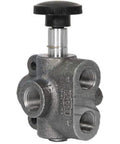 Two Way Hydraulic Single Selector Valve for Heavy Duty Performance, Handles Up To 2500 PSI, 20 GPM Flow, 1/2 Inch Work Ports