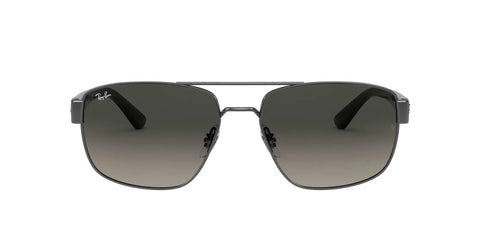 Dope Unisex Metal Rectangular Sunglasses RB3663 Gunmetal With Light Grey Gradient Lenses 60mm shown front view