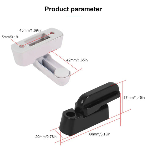 Product dimensions of Heavy Duty Aluminum Window And Door Sash Lever Handle For Easy Install Replacement Lock And Home Security Upgrade Hardware