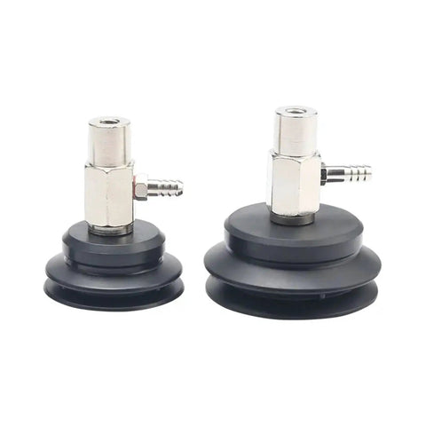 Pat Series One Layer Manipulator Pneumatic Sky Blue Rubber Sucker Suction Cup Chuck, two sizes, for industrial lifting tasks.