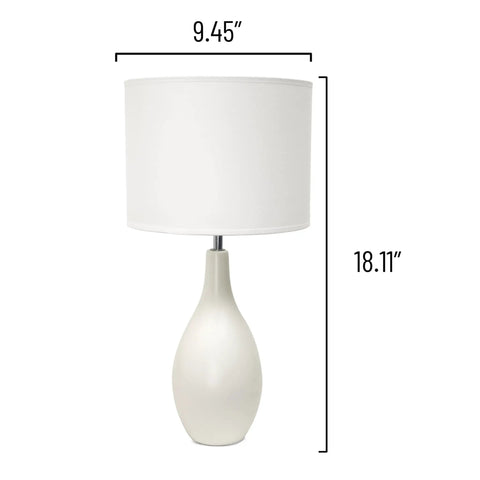 Red Bowling Pin Base Ceramic Table Lamp With Fabric Shade, Oval Shape, 18 Inch Tall, Totally Cozy For Living Room Bedroom Office Or Dorm, 60W Medium Base Bulb Not Included.