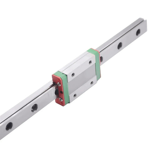 Precision MGN12 Linear Guide Rail Set With Matching Slide Carriage For CNC Machines And 3D Printers Built Tough From Hardened Steel close-up view