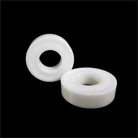 2RS Full ZrO2 Ceramic Ball Bearing 6x19x6mm Open Double Sided Seals with Dust Cover, white bearings on black background