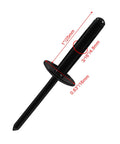 50 Pack Black Aluminum Tri Fold Exploding Pop Rivets Three Sixteenths Inch Grip One Inch Length Five Eighths Inch Flange Blind Rivets