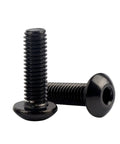 12Pcs M5x10mm Titanium Finish Stainless Steel Bike Bolts For Bicycle Disc Brake Rotor Screws Black Dope Look Rustproof Allen Hex Drive Replacement Upgrade Set Kit close-up