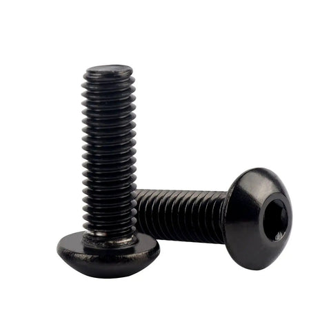 12Pcs M5x10mm Titanium Finish Stainless Steel Bike Bolts For Bicycle Disc Brake Rotor Screws Black Dope Look Rustproof Allen Hex Drive Replacement Upgrade Set Kit close-up