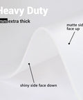 Hella Large Heat Resistant Silicone Counter Protector showing 2mm thick material with matte side up and shiny side down.
