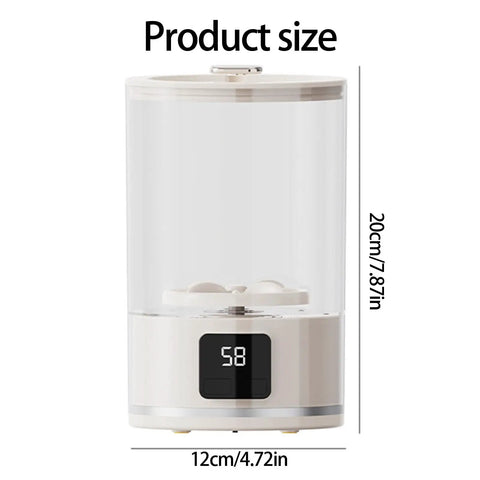 Portable Cordless Washing Machine For Socks And Delicates 3000Mah Battery display showing product size and dimensions measurement.