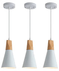 Three Pack White Modern Minimalist Pendant Lights Kit With Mounting Hardware And Instructions, Easy Install, sleek ceiling fixtures