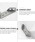 Trapezoid Angle Brackets Set Stainless Steel Heavy Duty Corner Braces For Shelves And Cabinets Anti Rust Fasteners