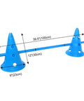 Rugged Outdoor Dog Training Stakes Portable Agility Pole Set For Running Jumping And Fetch Practice Durable Plastic Poles In Blue