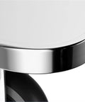 Close-up of Heavy Duty Stainless Steel Platform Hand Truck Hella Durable Push Cart with six inch swivel wheels.