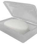 Clear White Travel Soap Box with Lid for On The Go Organization, Durable Premium Storage Container for Soap