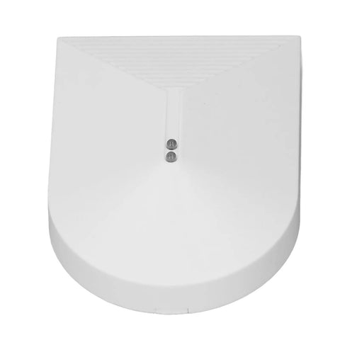 Real Deal High Sensitivity Glass Break Detector For Home Security Systems Adjustable Digital Impact Sensor top view with mounting points.