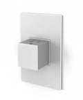 Adorne 20 Amp Pop Out Outlet One Gang In Gloss White With Matching Wall Plate Two Plugs Tamper Resistant Shutter Disappears With A Push For Quick 15 Minute Install ARPTR201GW2WP in extended position