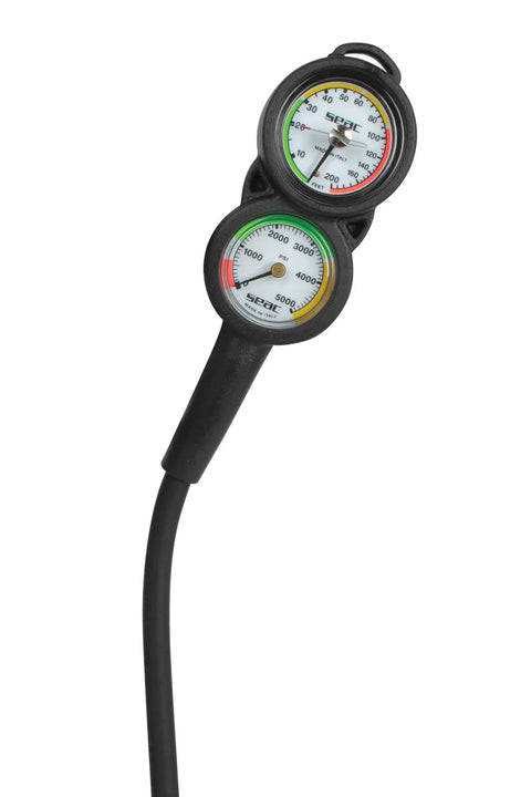 Sub Console 3 Pressure Depth Gauge And Compass For Scuba Diving Red One Size With Builtin Depth Readout And Compass Integrated